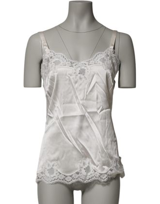 Dolce & Gabbana Womens Off White Floral Lace Tank Lingerie Top Underwear Co+05+pa+se