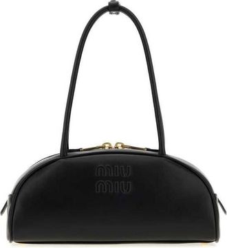 Miu Miu Black Leather Beau Shoulder Bag Nero Borse A Mano