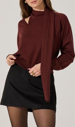 ASTR the Label Silvana Scarf Sweater in Wine Brown at Nordstrom, Size X-Small