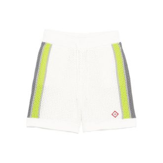 Casablanca Striped Crochet Shorts