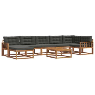 vidaXL Conjunto De Sof&aacute;s De Exterior 8 Pcs Natural Y Antracita Vidaxl