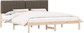 vidaXL Estructura De Cama Con Cabecera Tapizada Taup&eacute; 180 X 200 Cm Vidaxl