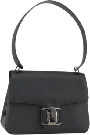 Ferragamo Pre-owned Shoulder Bags, female, Black, Size: ONE SIZE Pre-owned PVC Leather Shoulder Bag