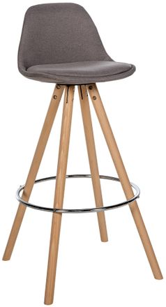 Clp Clp - Taburete De Bar Corbin De Tela Con Base De 4 Patas Redondas Gris Topo Natural