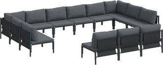 vidaXL Garden Sofa Set 13 pcs Anthracite Steel Vidaxl