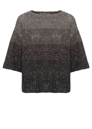 D.exterior Brown Degrade Sequin Round Neck Sweater