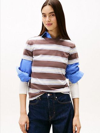 Tommy Hilfiger Camiseta de cuello redondo con logo bordado