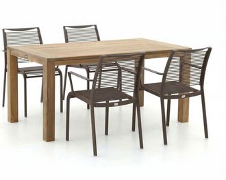 Apple Bee Hawaii/ROUGH-S 160cm dining tuinset 5-delig stapelbaar