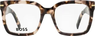 HUGO BOSS B1733 Oversize Square Acetate Eyeglasses - Brown
