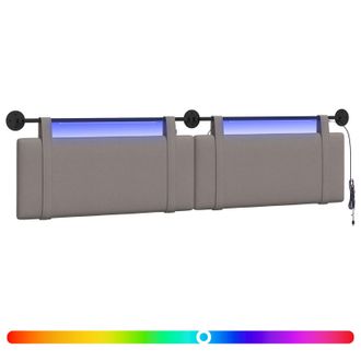 vidaXL Cabecero Colgante Con Luz Led Topo Tela Vidaxl