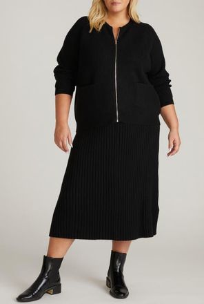 Universal Standard Vicki Zip-Up Cardigan in Black at Nordstrom, Size 2Xl