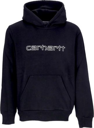 Carhartt Work in Progress Zwarte Hooded Sweatshirt met Kangoeroezak - Heren - Hoodies - Zwart - M - Katoen - Hoodies & sweatvesten