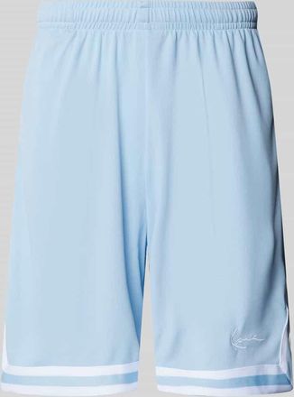 Karl Kani Baggy Fit Shorts mit Label-Stitching in Hellblau, Größe XL