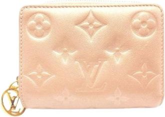 Louis Vuitton Pre-owned Monogram Bi-fold Portemonnee - Dames - Vintage Accessoires - Beige - ONE Size - Leer - Vintage