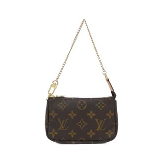 Louis Vuitton Monogram Mini Marron Coated Canvas Pochette Pouch (Pre-Owned)