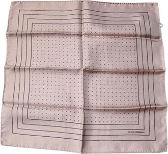 Dolce & Gabbana Pocket Scarves, male, Pink, Size: ONE SIZE Polka Dots Square Handkerchief Scarf