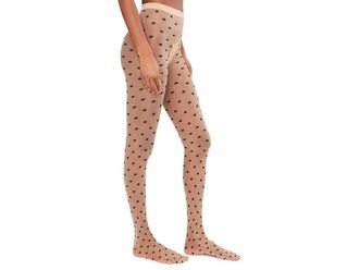 Wolford Daisy Knit Womens Tights Hose Fairly Light/Black : SM (411-59 - 99-165 lbs), Elastane/Polyamide/Polyester