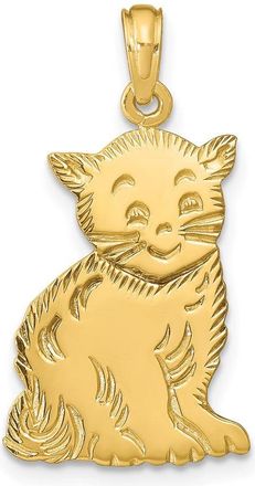 Diamond2Deal 14k Yellow Gold Polished Cat Charm