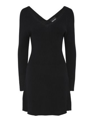 Pieces Womens Pcprista LS V-Neck Knit Dress Bc, Black, M