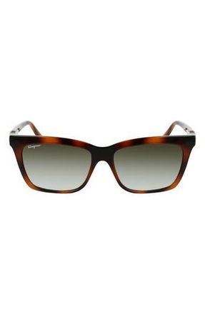 Ferragamo Gancini 54mm Rectangular Sunglasses in Tortoise at Nordstrom Rack
