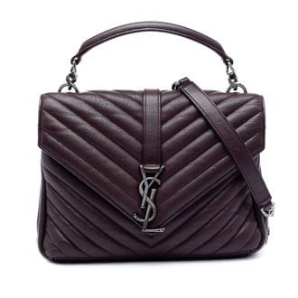 Saint Laurent Pre-owned Saint Laurent Medium Chevron Sheepskin Monogram College Satchel Ladies DJS0RDVRE3MM8NLB