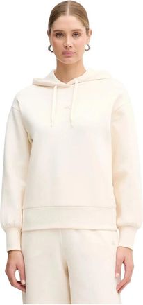 A|X Armani Exchange Full-zip Hoodie van Gebonden Stretchkatoen - Dames - Hoodies - Beige - M - Katoen - Hoodies & sweatvesten