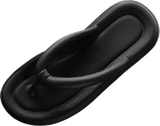 Generic Women Summer Flip Flops Beach Sandals With Flat Sole Design For Outdoor Holiday Walking And Relaxing Comfort (Black, 5)