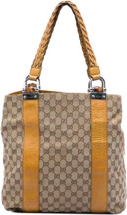 Gucci Pre-owned Gucci Large GG Canvas Bamboo Libeccio Tote Ladies 7YMZ2KHM3Y1I7QI0