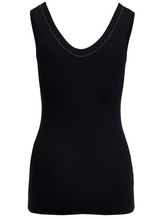 Brunello Cucinelli Womens Tank Top Black Cotton