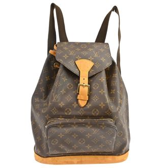 Louis Vuitton Vintage Montsouris Backpack Monogram Canvas Brown Canvas Backpack Bag (Pre-Owned)