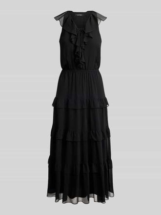 Lauren Ralph Lauren Figurumspielendes Freizeitkleid mit Volants in Black, Gr&ouml;&szlig;e 34