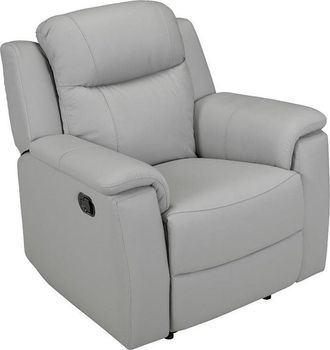 Vente-Unique Sill&oacute;n relax EVASION de piel - Gris claro