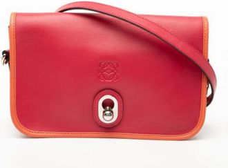 Loewe Pre-owned Cross Body Bags, female, Red, Size: ONE SIZE Pre-owned Leather Shoulder Bag