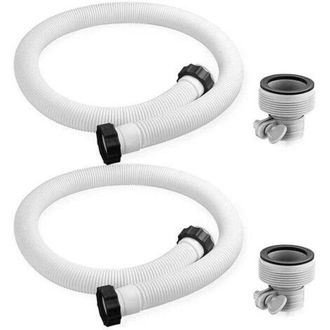 OEM Juego De 2 Mangueras De 38 Mm Para Piscinas Elevadas, 150 Cm, Con 2 Adaptadores Tipo B, Manguera De Repuesto Para Piscinas Intex Y Bomba De Filtro