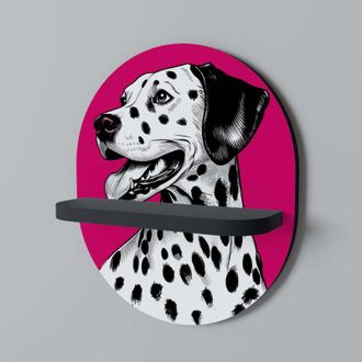 OEM Dalmatian Smile Estante Ovalado Negro