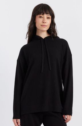 Chinti and Parker Wool Cashmere Blend Relaxed Hoodie Sweater in Black at Nordstrom, Size X-Small