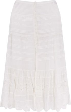 Isabel Marant Gonna midi Paoline con ricamo - Bianco