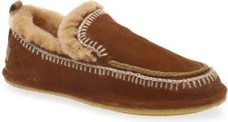 Laidbacklondon Jude Shearling Slipper in Nutmeg Suede /Wheat at Nordstrom, Size 10Us