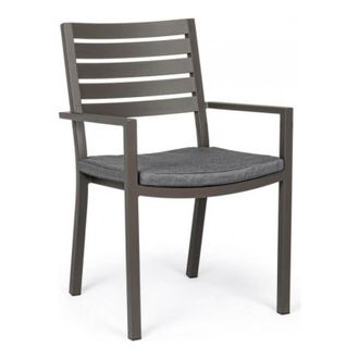 BIZZOTTO Bizzotto - Silla Helina Coffee Aluminio Con Cojines