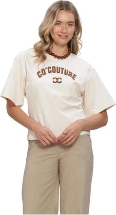 Co'Couture Dames, Tops, Beige, Maat: L Katoen