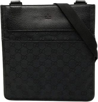 Gucci Pre-owned Cross Body Bags, female, Black, Size: ONE SIZE Pre-owned Canvas Crossbody Bag