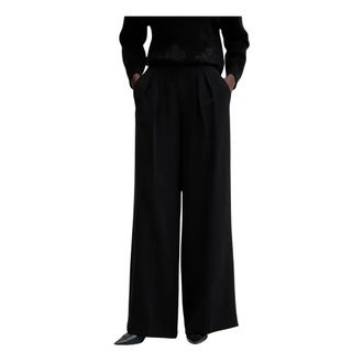 Twinset Pantalones Anchos de Crep&eacute; - Trousers - Mujer - Negro - M