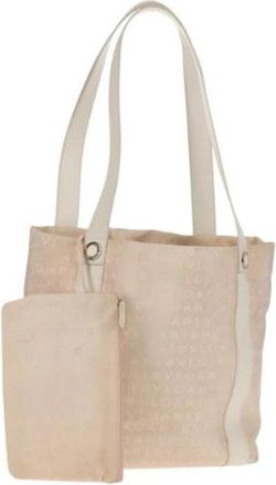 Bulgari Pre-owned Tote Bags, female, Beige, Size: ONE SIZE Pre-owned Canvas Tote Bag