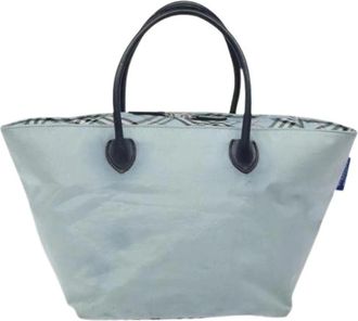 Burberry Pre-owned Tote Bags, female, Blue, Size: ONE SIZE Pre-owned Nova check blue label Nylon Tote Bag