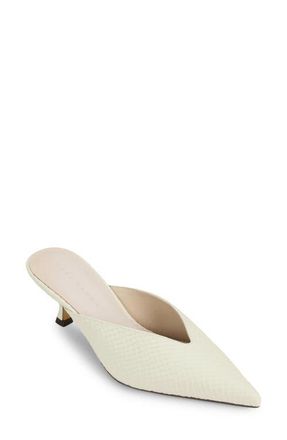Yosi Samra Remi Pointed Toe Kitten Heel Mule in Cream at Nordstrom, Size 10