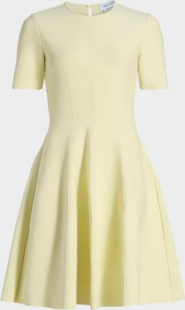 Alexander McQueen Seamed Short-Sleeve Mini Dress