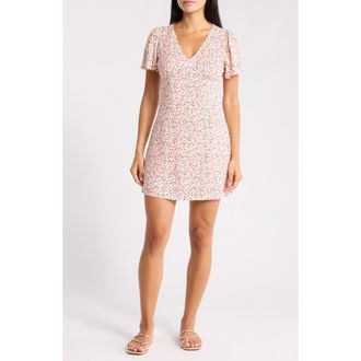 Billabong Such a Flirt Short Sleeve Minidress in White Cap at Nordstrom Rack, Size X-Large