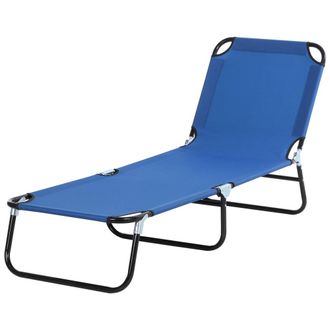 OUTSUNNY Tumbona plegable 188x56x28 cm azul