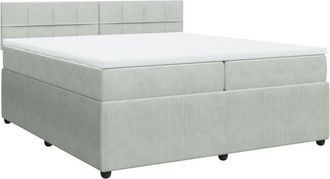 vidaXL Vidaxl - Cama Box Spring Con Colch&oacute;n Terciopelo Gris Claro 200x200 Cm