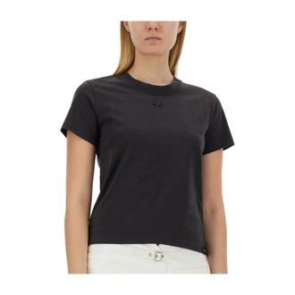 Courr&egrave;ges T-Shirts, female, Gray, Size: S Logo Cotton T-shirt